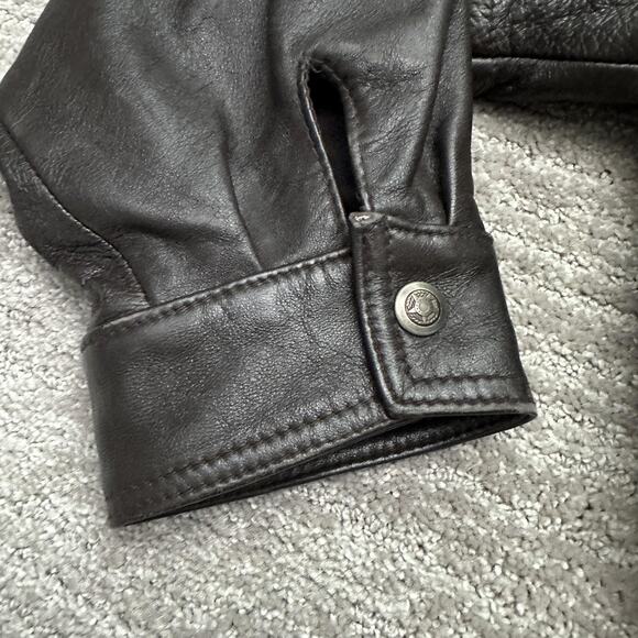 MR Florence Italy Jacket Mens 50 Brown Leather Bomber Made In Italy Full Zip - Picture 3 of 16